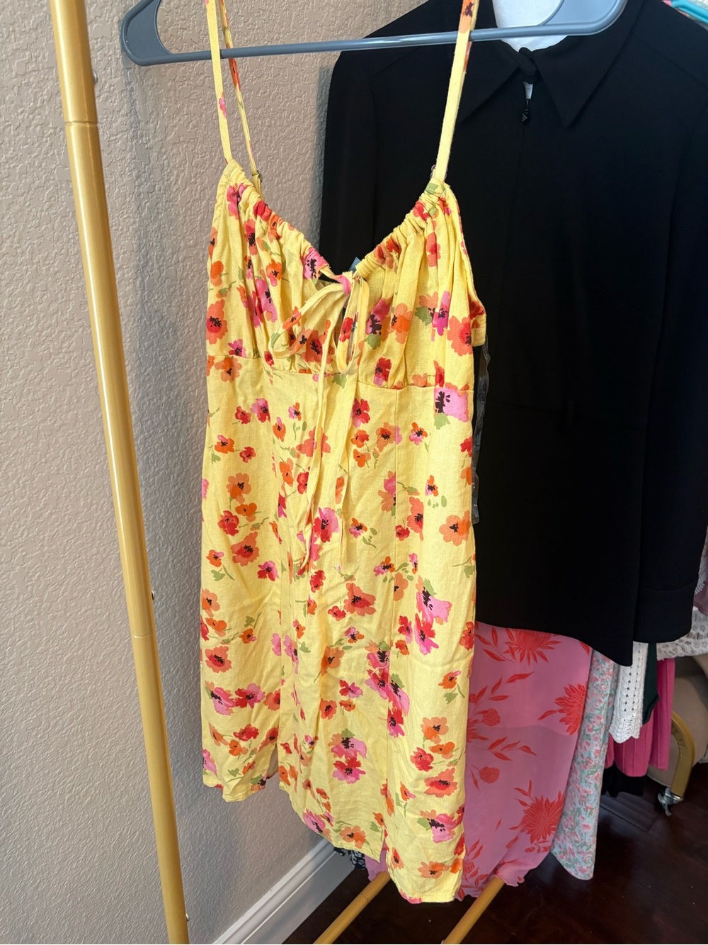 wild fable Yellow Floral Mini Dress